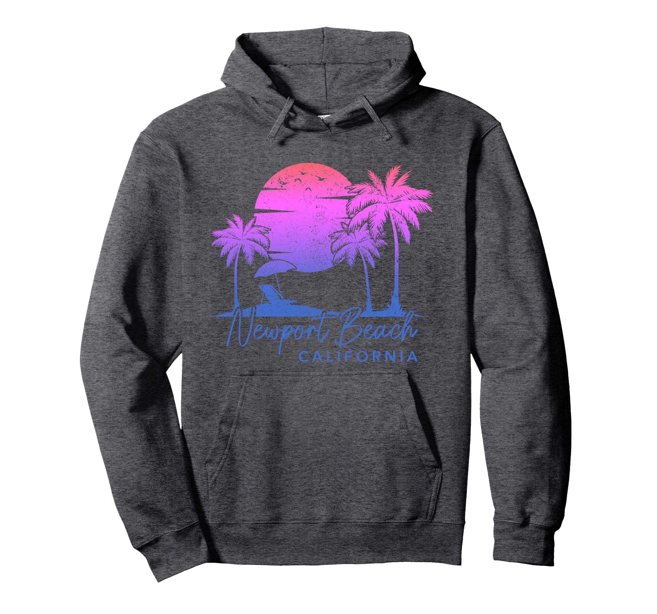 Newport Beach California Surf Sunset Surfer Hoodie - Novelty Apparel Unisex - T-Shirt, Sweatshirt, Hoodie