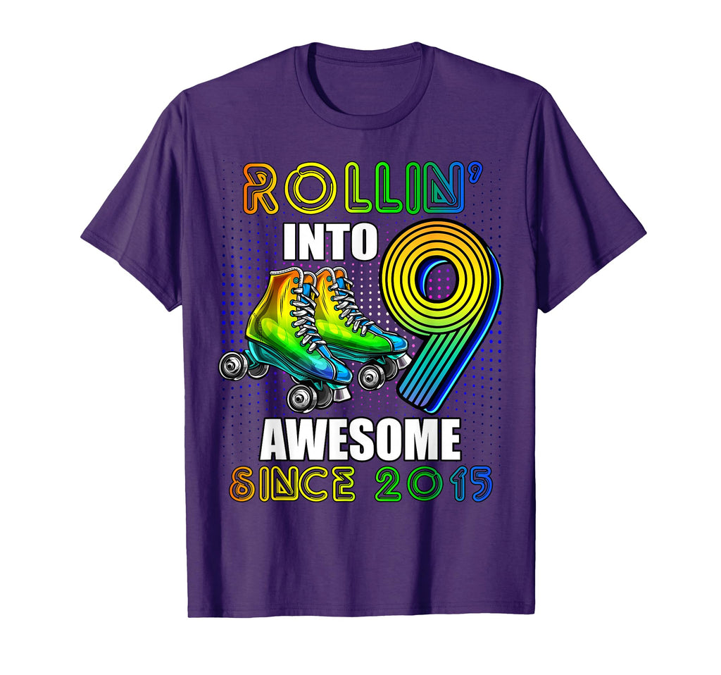 Roller Skating 9Th Birthday T-Shirt - Casual Everyday Wear Men Women - T-Shirt, Sweatshirt, Hoodie