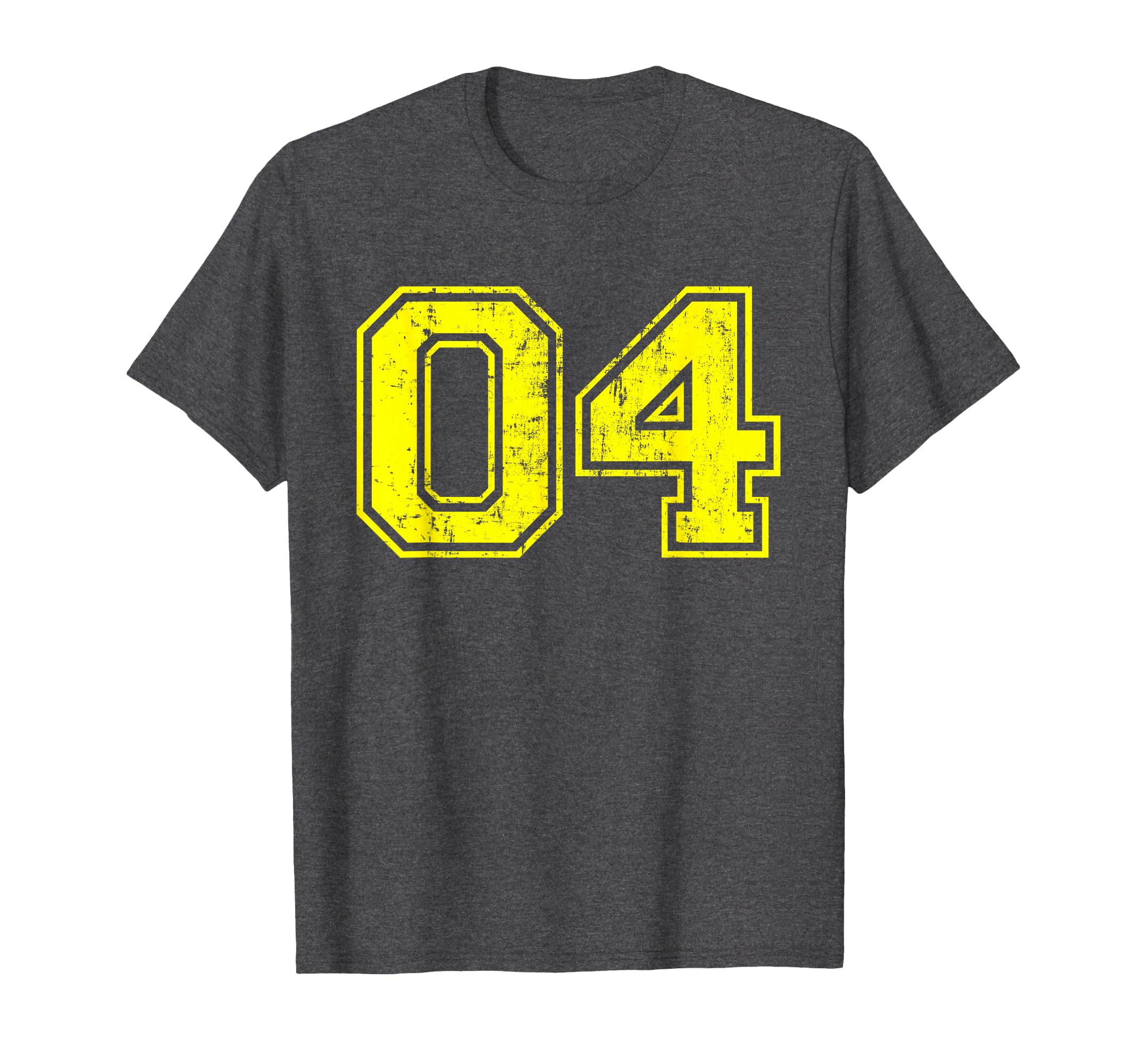 Number 04 Four Varsity Distressed T-Shirt - Aesthetic Graphic for Adults - T-Shirt, Sweatshirt, Hoodie
