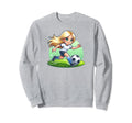 Soccer Blonde Playing Soccer Sweatshirt - Aesthetic Graphic for Adults - T-Shirt, Sweatshirt, Hoodie