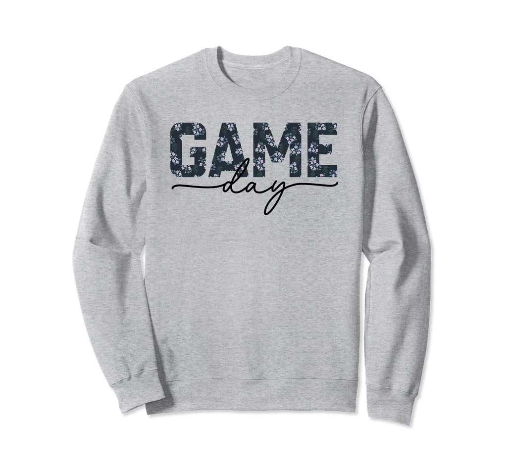Game Day Spirit Blue Floral Sports Sweatshirt - Graphic Print Men Women - T-Shirt, Sweatshirt, Hoodie