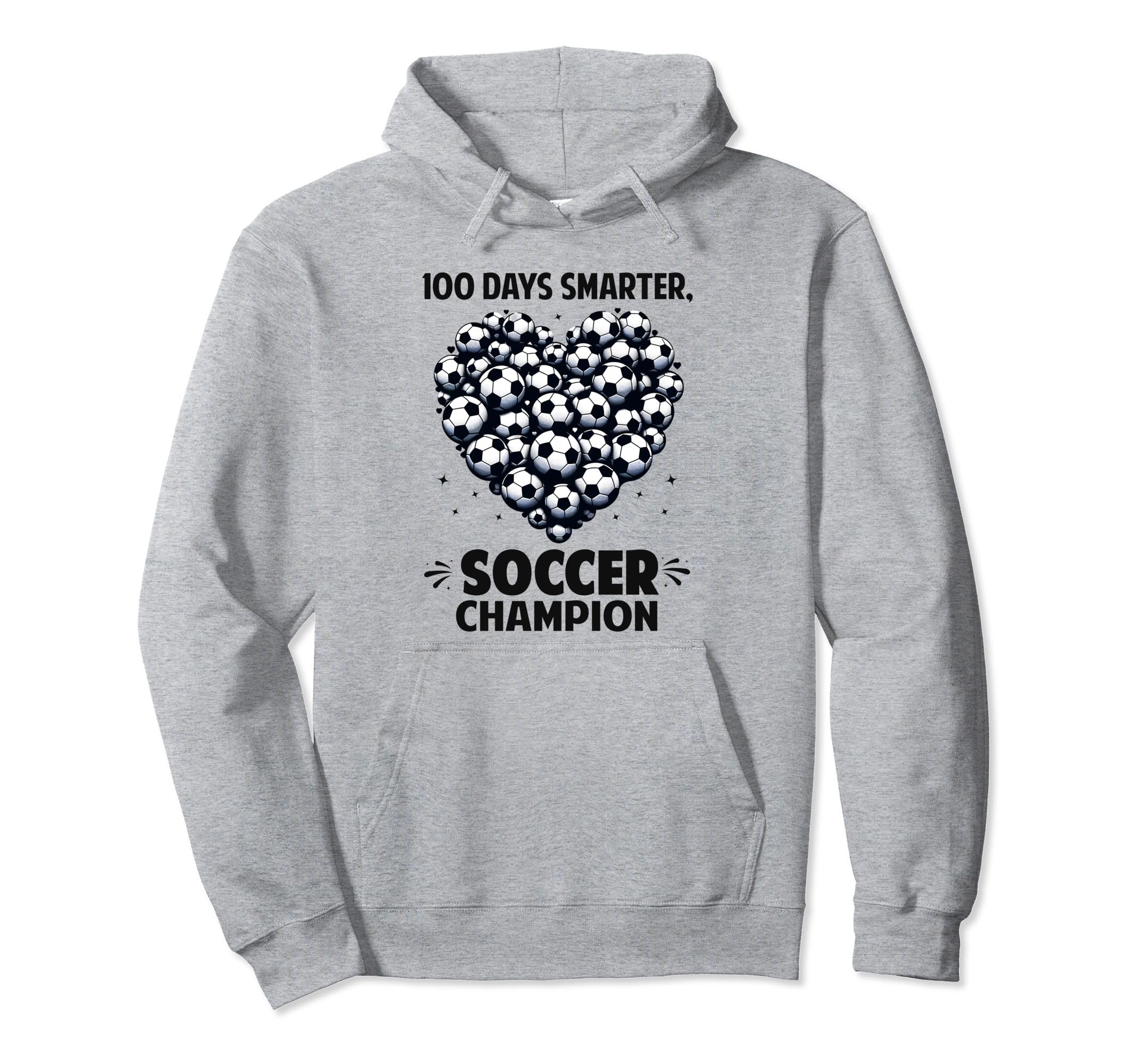 100 Days School Soccer Heart Love Hoodie - Minimalist Print Men Women - T-Shirt, Sweatshirt, Hoodie
