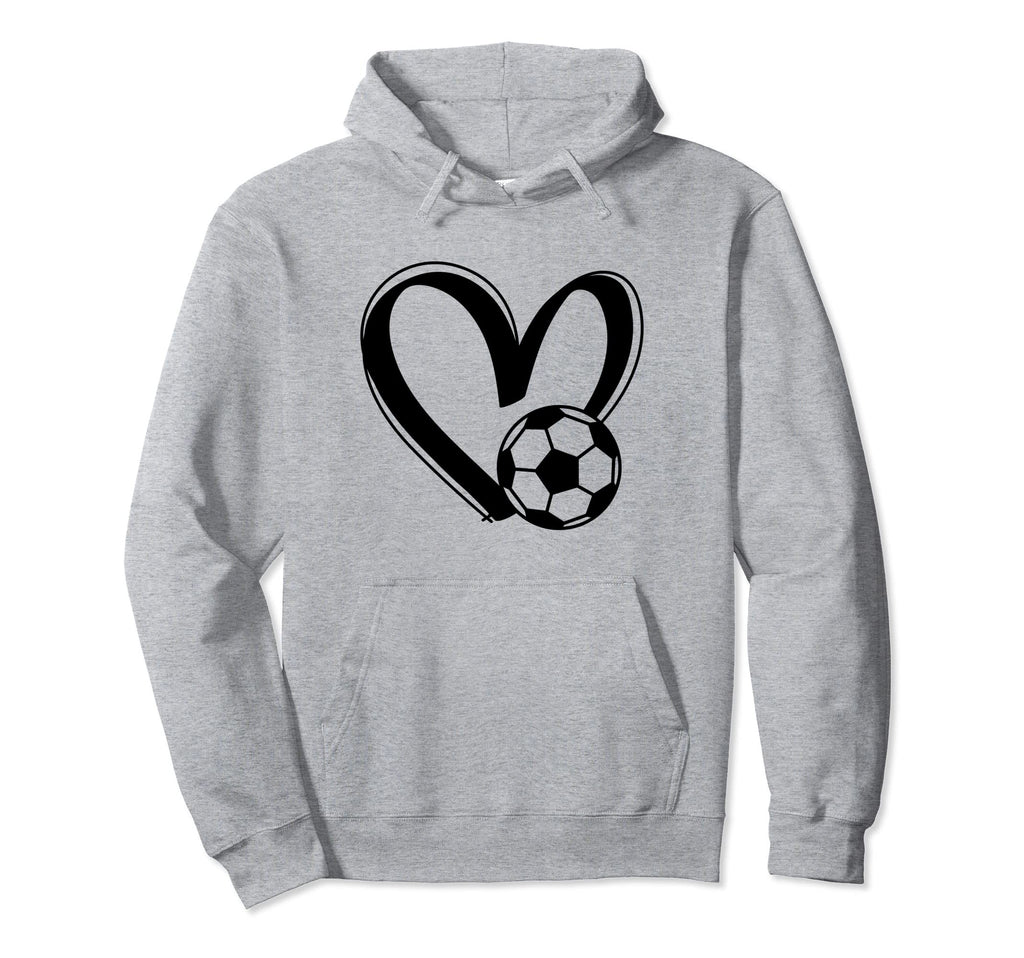 Soccer Ball Heart Hoodie - Novelty Apparel Men Women - T-Shirt, Sweatshirt, Hoodie