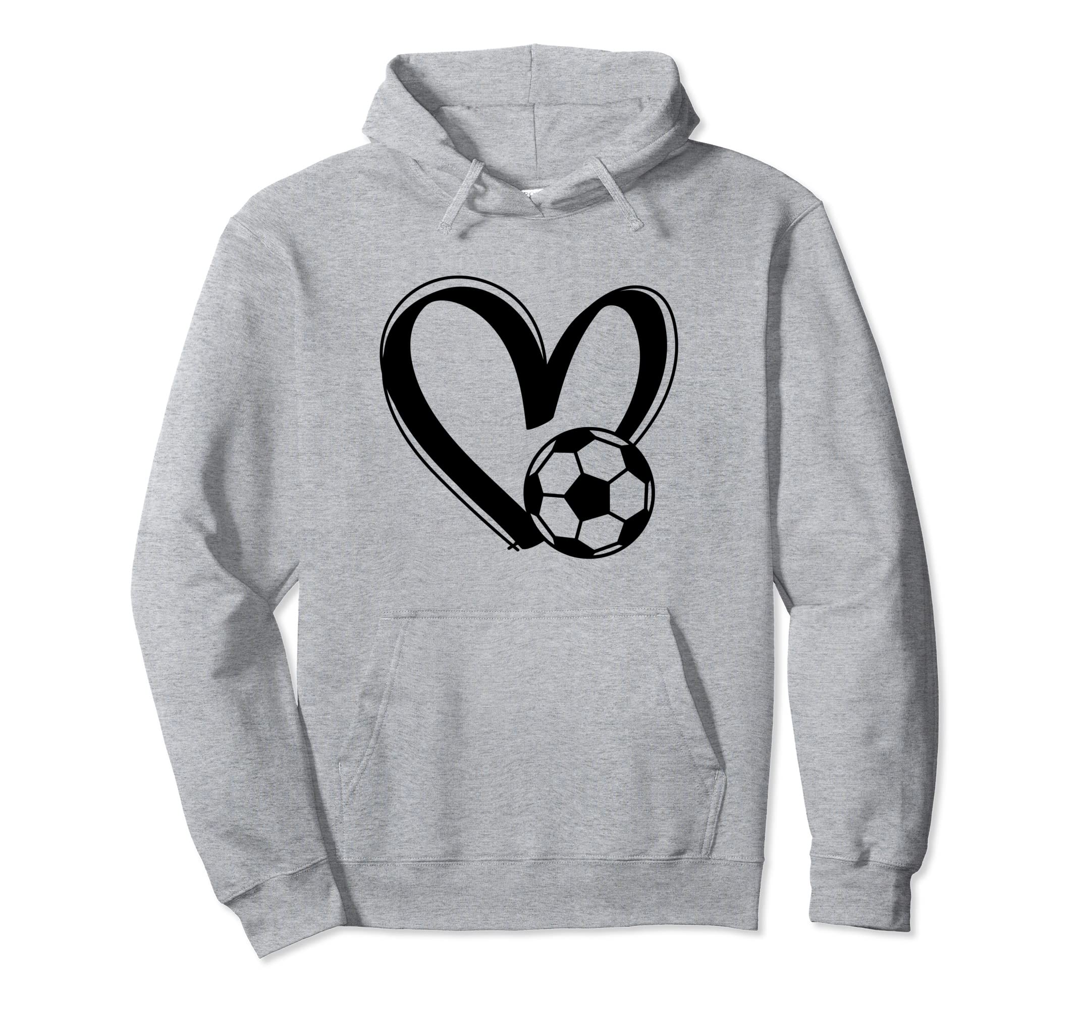 Soccer Ball Heart Hoodie - Novelty Apparel Men Women - T-Shirt, Sweatshirt, Hoodie