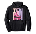 10 Year Old Roller Skating Birthday Hoodie - Aesthetic Graphic for Adults - T-Shirt, Sweatshirt, Hoodie