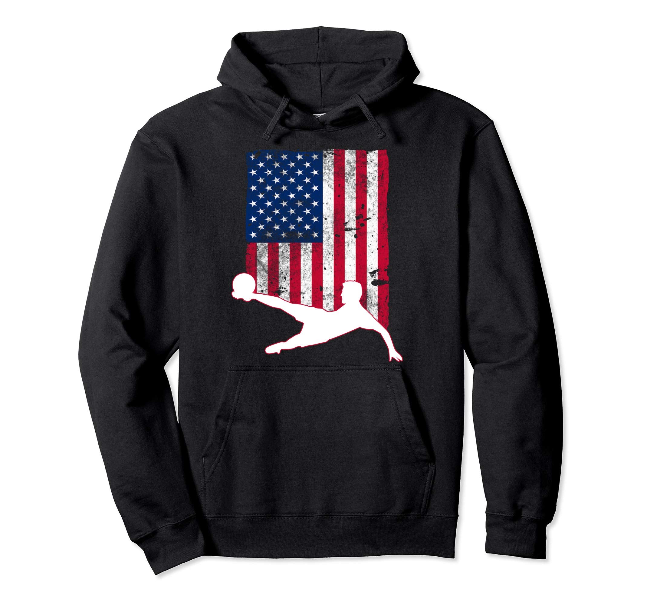 Soccer And U S American Flag Soccer Hoodie - Streetwear Style Men Women - T-Shirt, Sweatshirt, Hoodie
