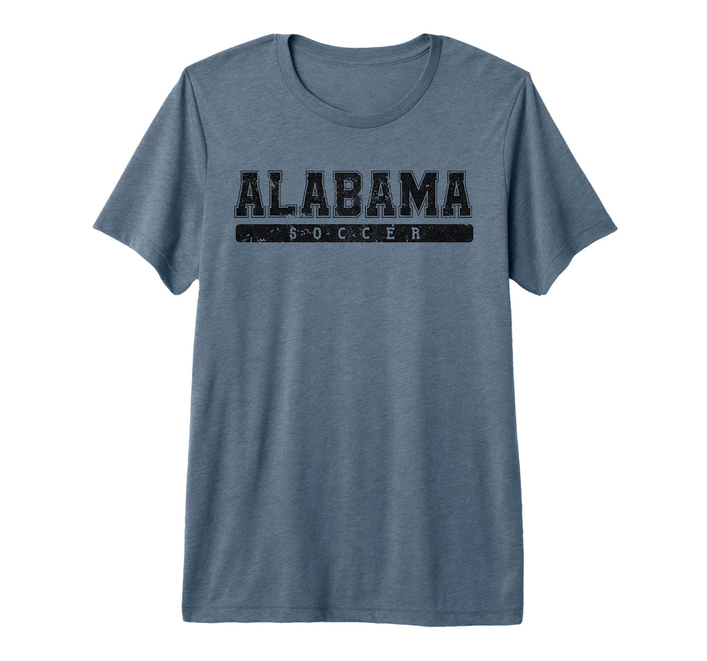 Alabama Soccer Black Text Tri Blend T-Shirt - Custom Art Print Unisex - T-Shirt, Sweatshirt, Hoodie