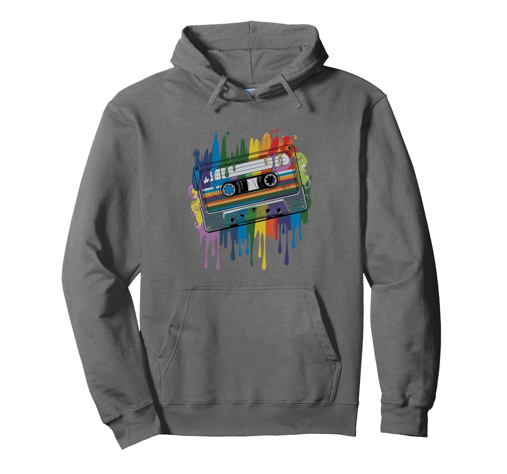 80S Cassette Splash Cassette Tape Hoodie - Custom Art Print Men Women - T-Shirt, Sweatshirt, Hoodie