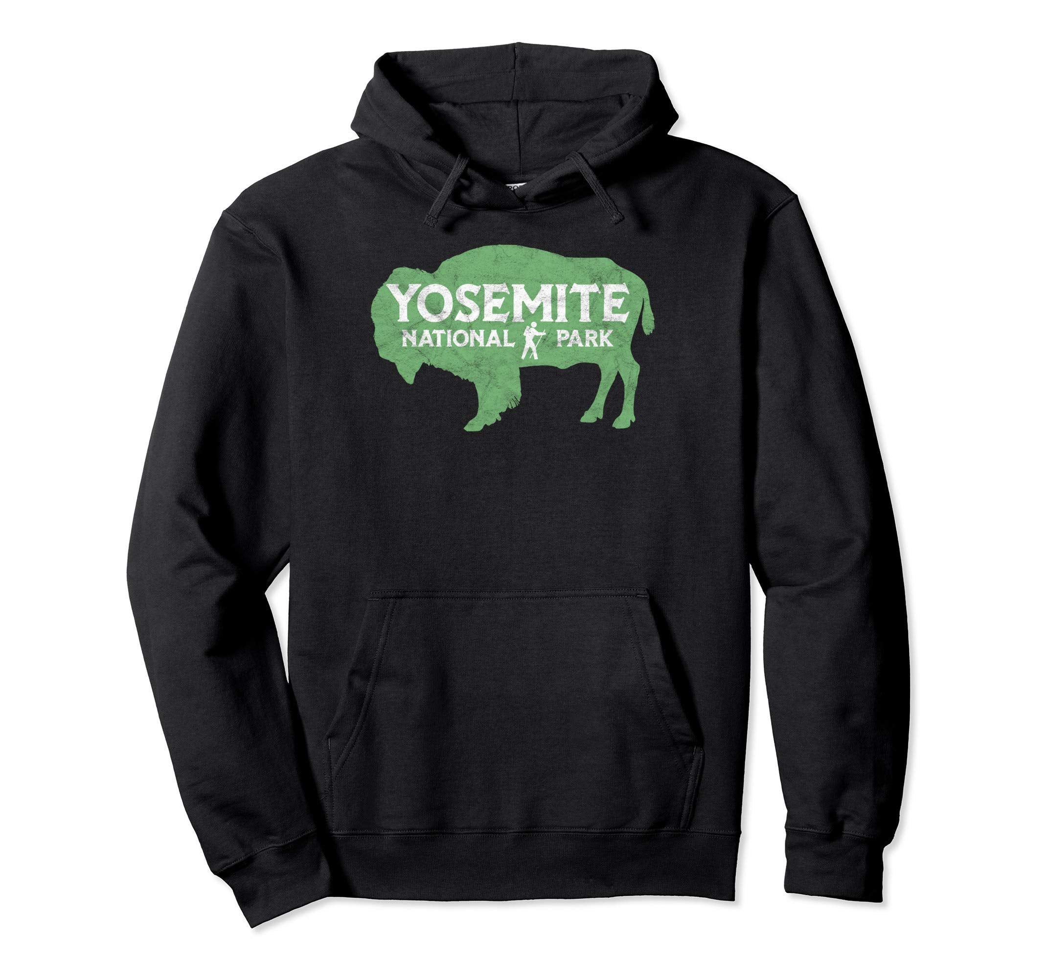 Bison Hiker Yosemite National Park Hoodie - Aesthetic Graphic Men Women - T-Shirt, Sweatshirt, Hoodie