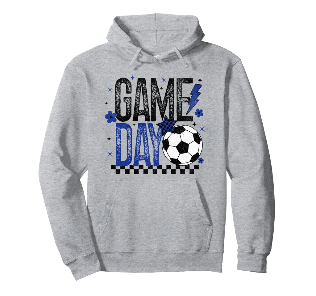 Game Day Soccer Season Checkered Hoodie - Fun Novelty Design Men Women - T-Shirt, Sweatshirt, Hoodie