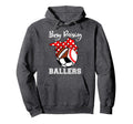 Busy Raising Ballers Funny Baseball Hoodie - Fun Novelty Design Unisex - T-Shirt, Sweatshirt, Hoodie