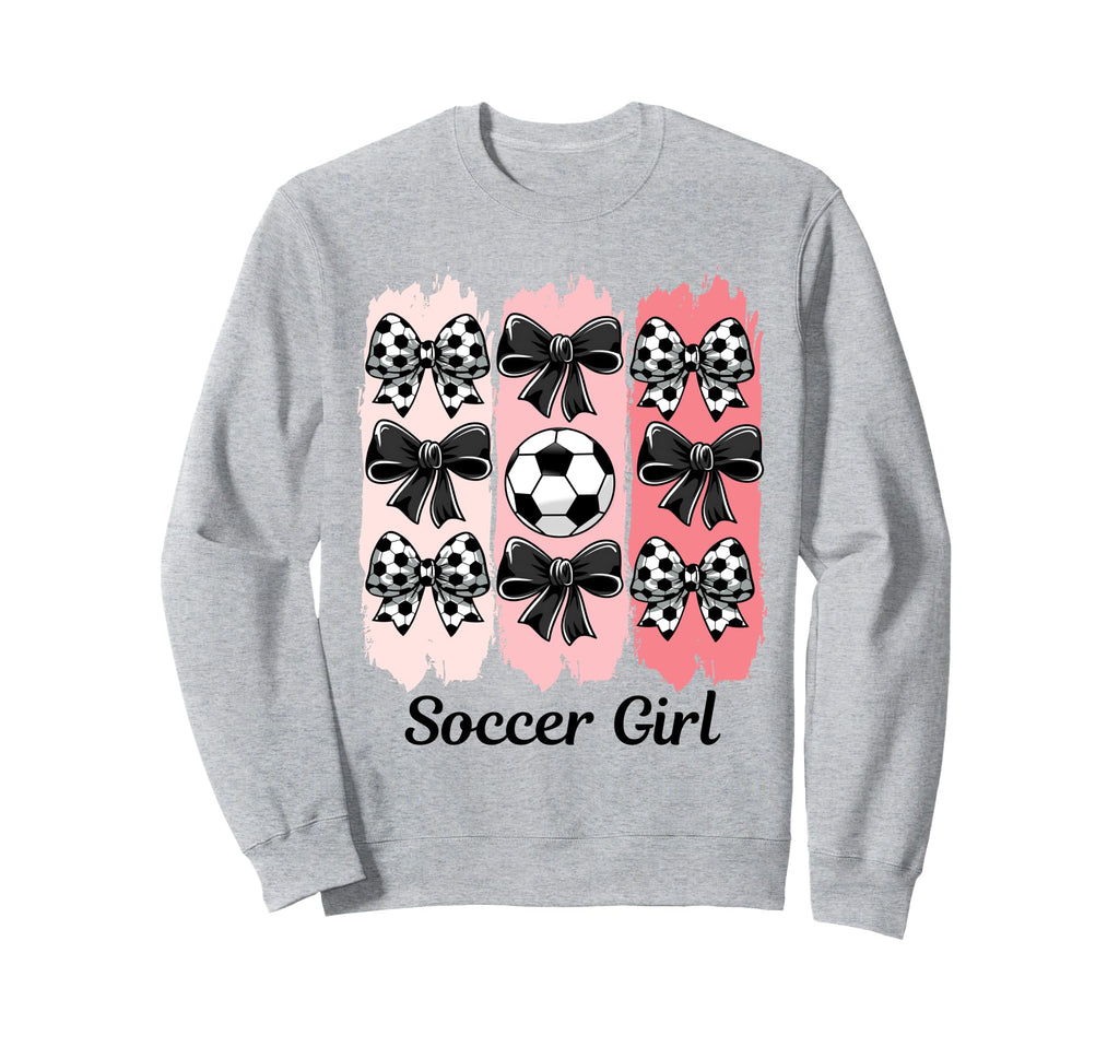 Soccer Coquette Bow Soccer Soccer Sweatshirt - Minimalist Print for Adults - T-Shirt, Sweatshirt, Hoodie