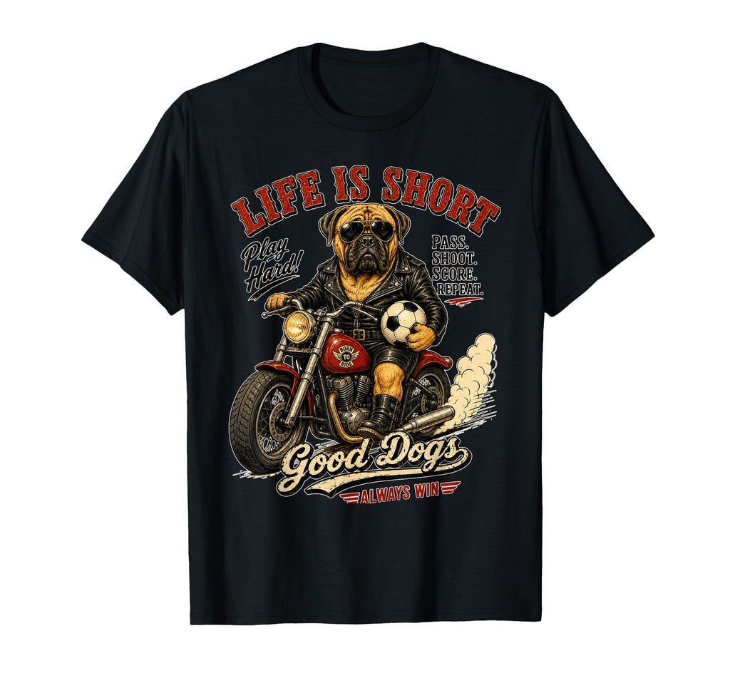 Mastiff Motorbike Love Footbal Soccer T-Shirt - Trendy Graphic for Adults - T-Shirt, Sweatshirt, Hoodie