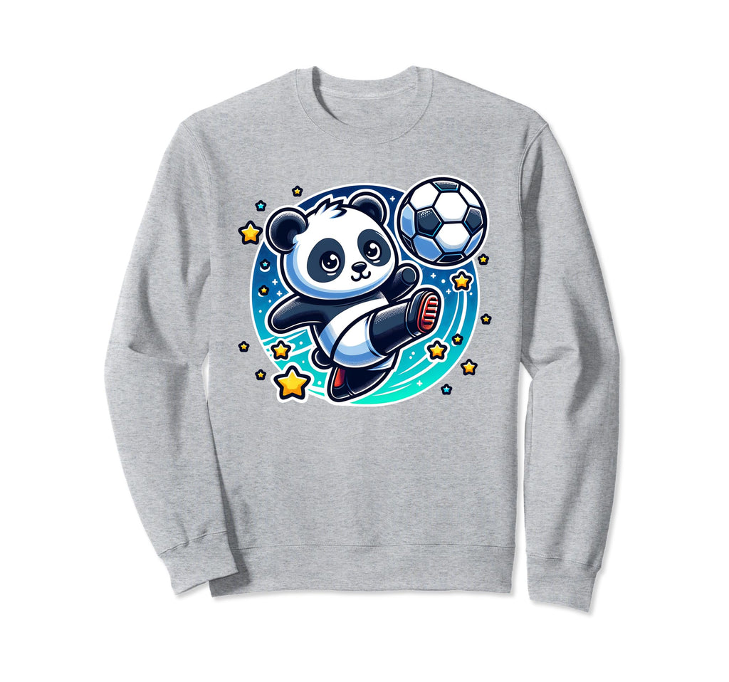 Soccer Player Panda Kicking Soccer Sweatshirt - Trendy Graphic for Adults - T-Shirt, Sweatshirt, Hoodie