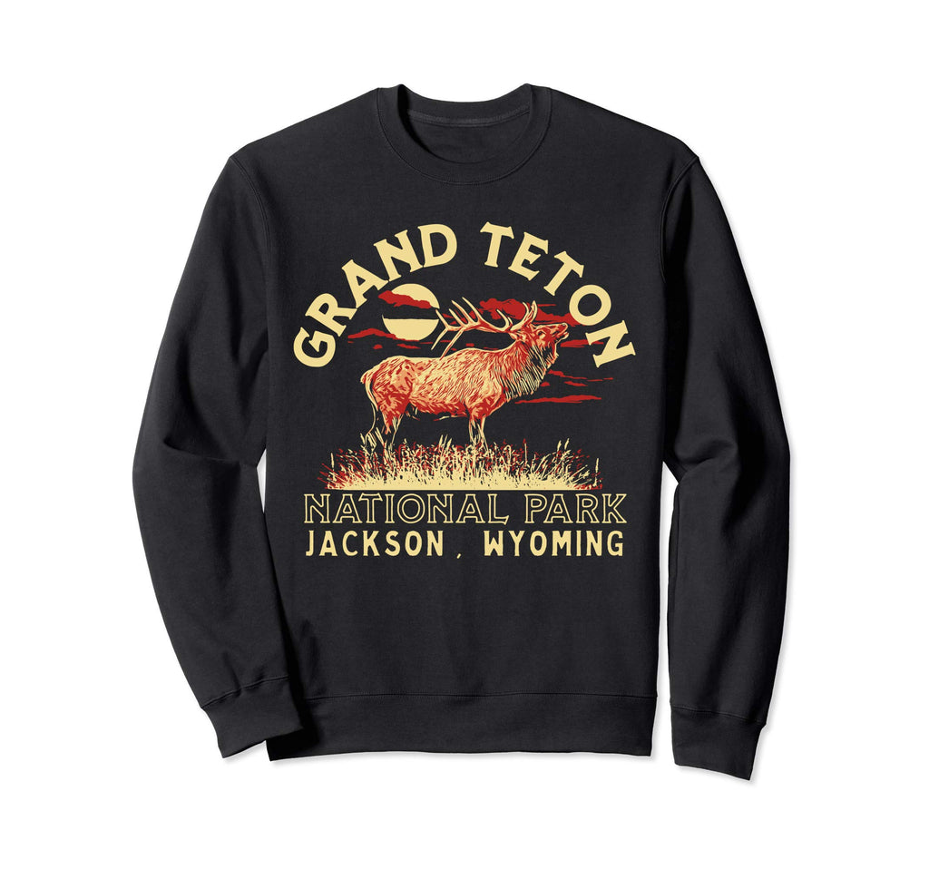 Elk Bugling Grand Teton National Sweatshirt - Novelty Apparel for Adults - T-Shirt, Sweatshirt, Hoodie
