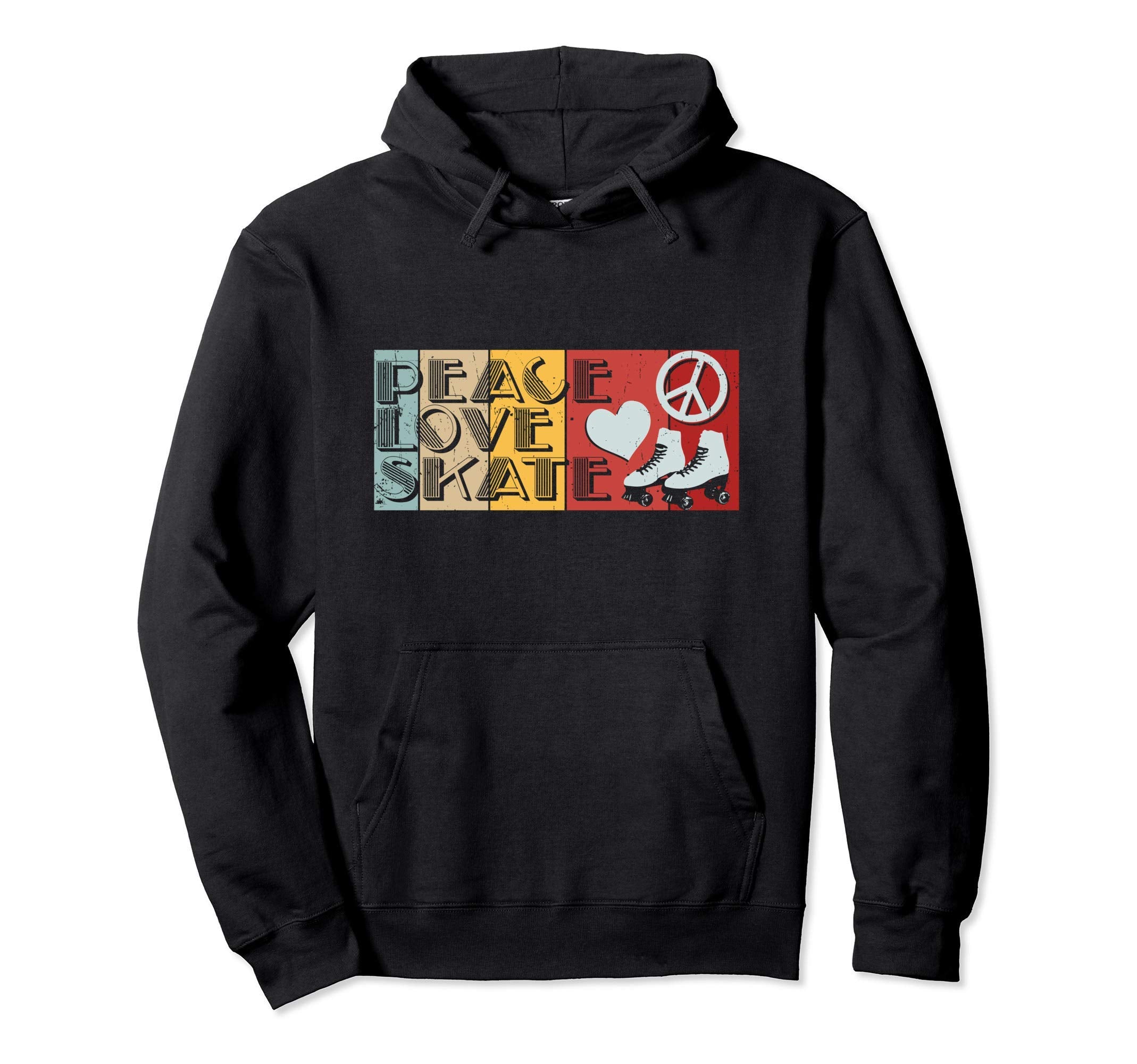 Peace Love Skate Rollerblades Gift Hoodie - Aesthetic Graphic for Adults - T-Shirt, Sweatshirt, Hoodie