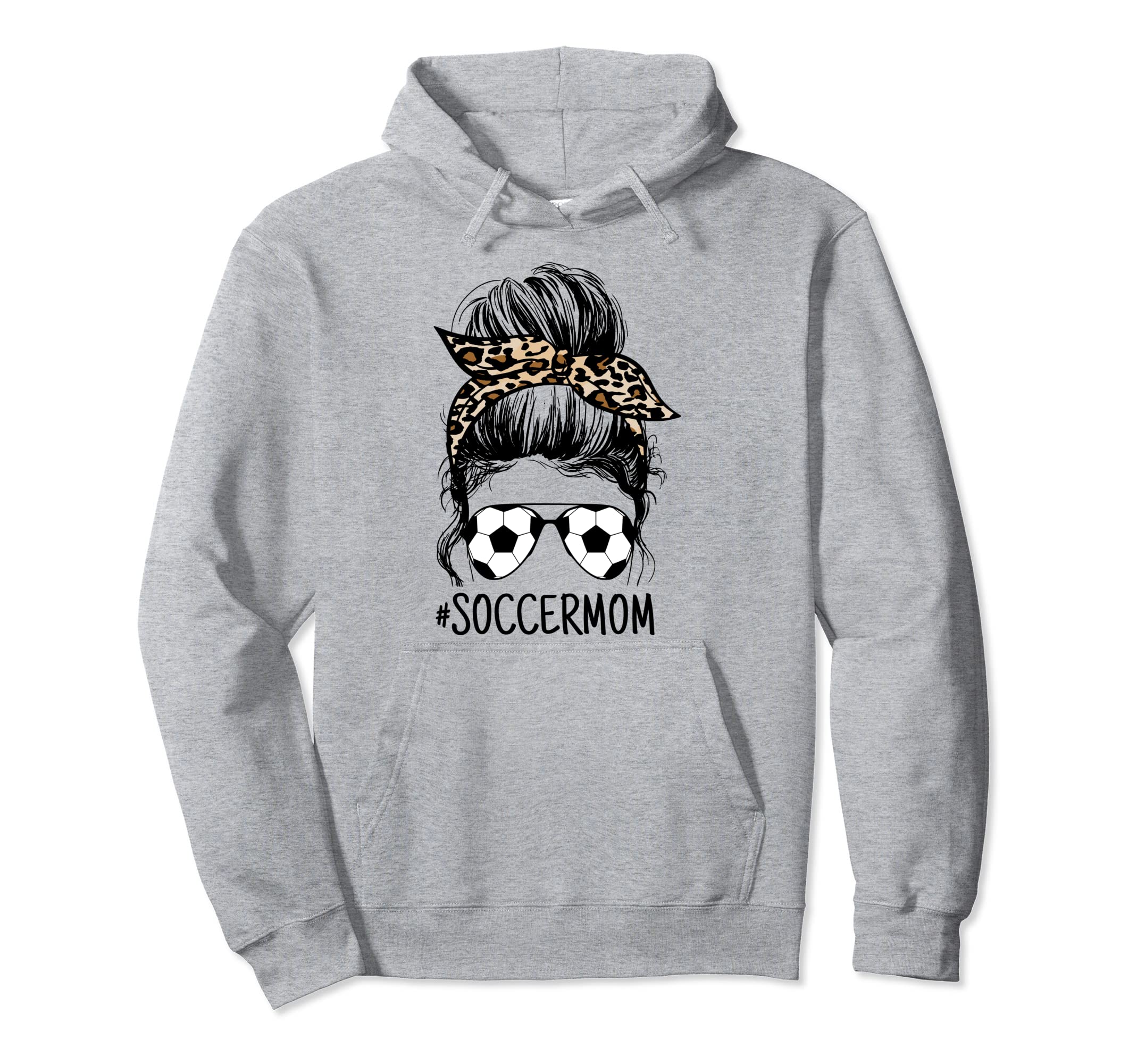 Womens Soccer Soccer Mom Messy Bun Hoodie - Minimalist Print for Adults - T-Shirt, Sweatshirt, Hoodie