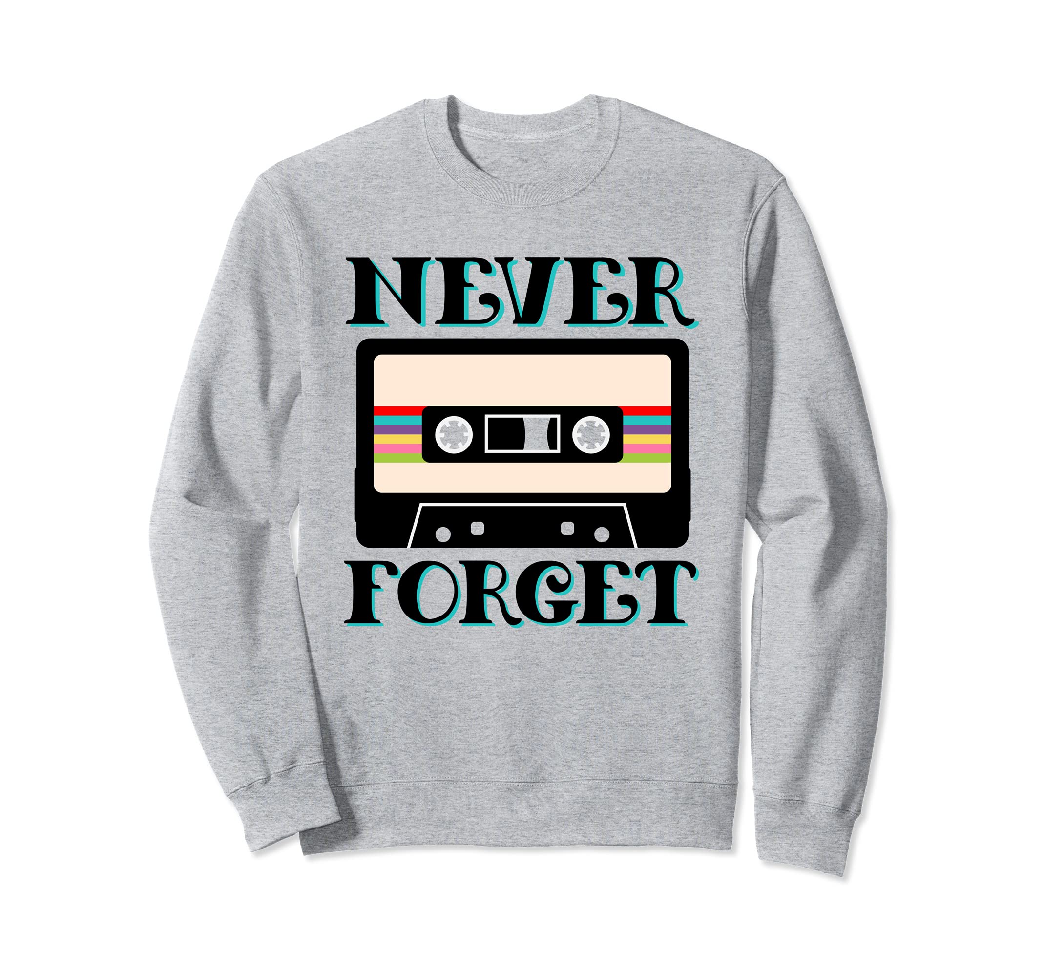 80S Eighties Music Rocks Cassette Sweatshirt - Custom Art Print for Adults - T-Shirt, Sweatshirt, Hoodie