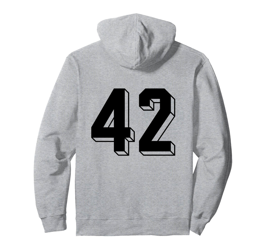 Number 42 Backside 80S 90S Team Hoodie - Minimalist Print for Adults - T-Shirt, Sweatshirt, Hoodie