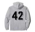 Number 42 Backside 80S 90S Team Hoodie - Minimalist Print for Adults - T-Shirt, Sweatshirt, Hoodie
