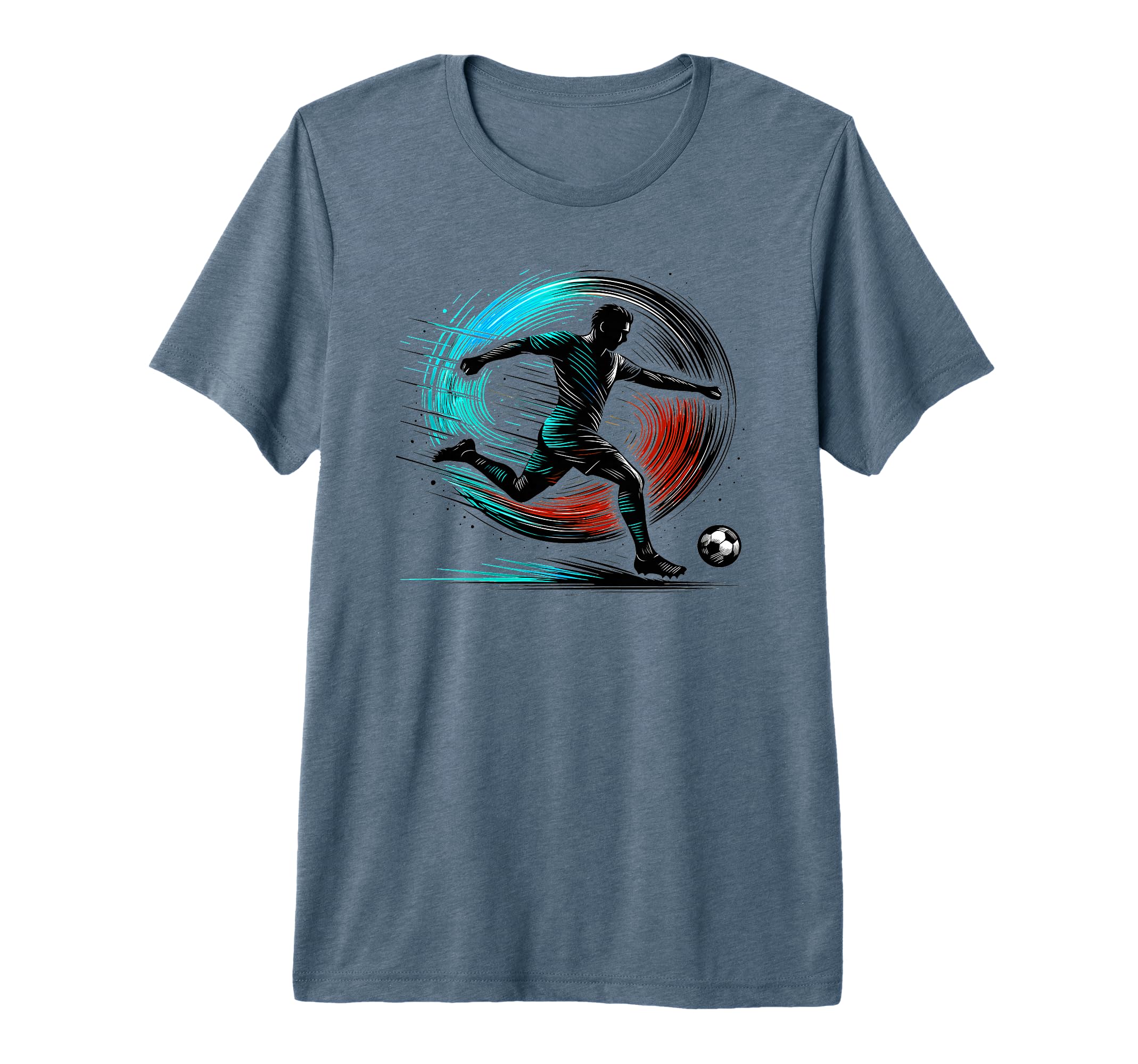 Powerful Soccer Kick Male Athletes T-Shirt - Minimalist Print Men Women - T-Shirt, Sweatshirt, Hoodie