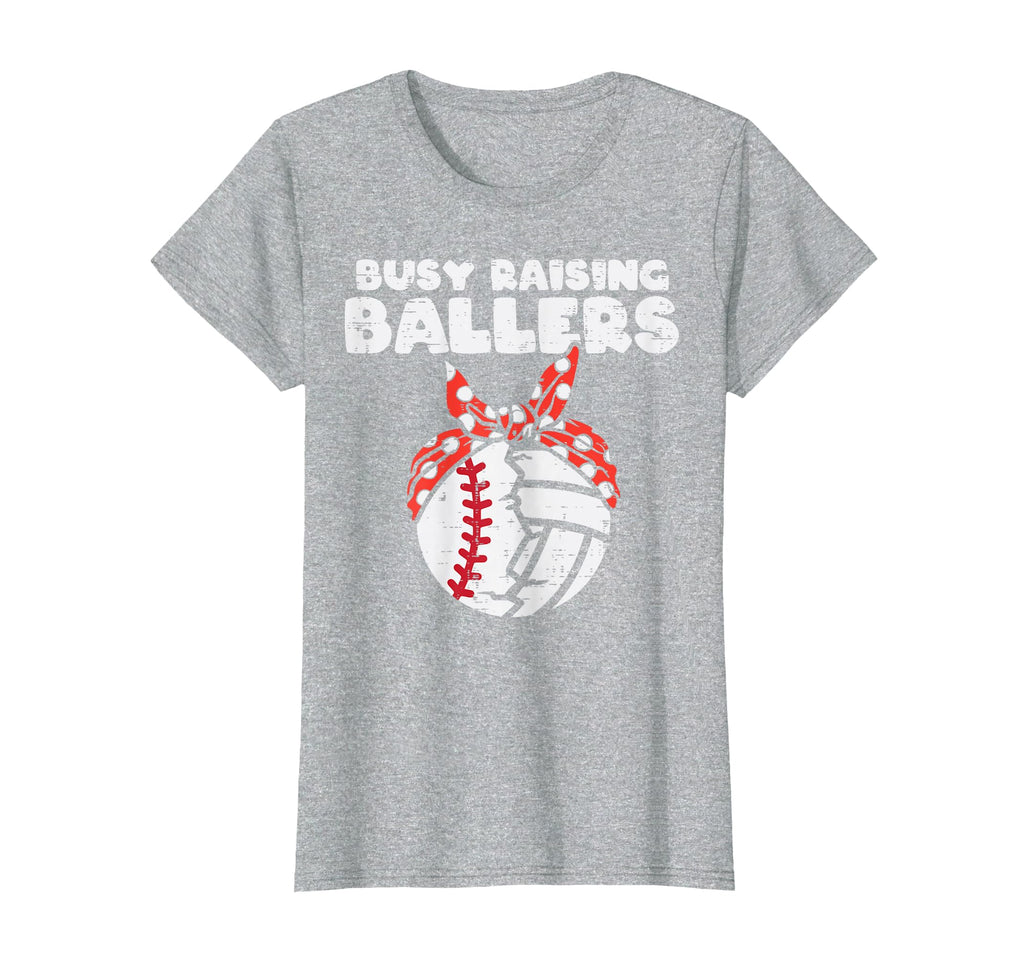 Busy Raising Ballers Baseball Volleyball T-Shirt - Custom Art Print Unisex - T-Shirt, Sweatshirt, Hoodie