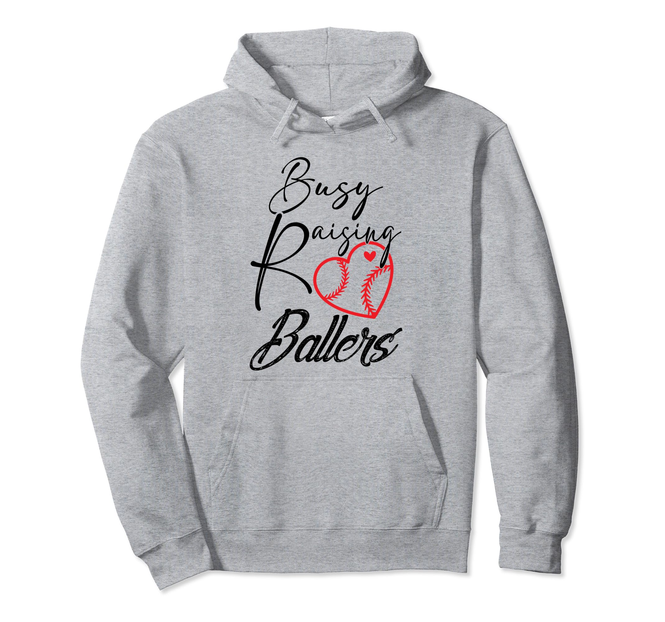 Busy Raising Ballers Heart Softball Hoodie - Graphic Print for Adults - T-Shirt, Sweatshirt, Hoodie