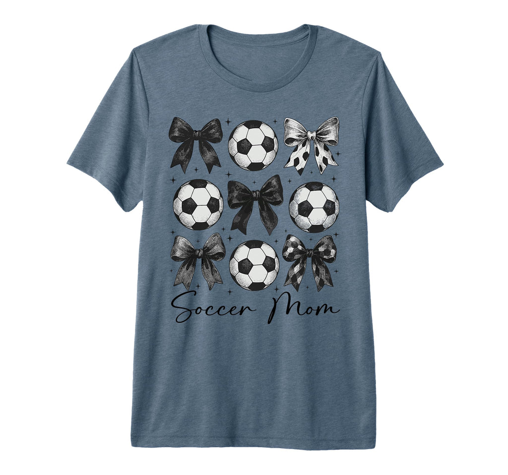 Soccer Mom Funny Coquette Bow Soccer T-Shirt - Casual Everyday Wear Unisex - T-Shirt, Sweatshirt, Hoodie