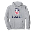 United States Soccer Icon Gray Hoodie - Fun Novelty Design for Adults - T-Shirt, Sweatshirt, Hoodie