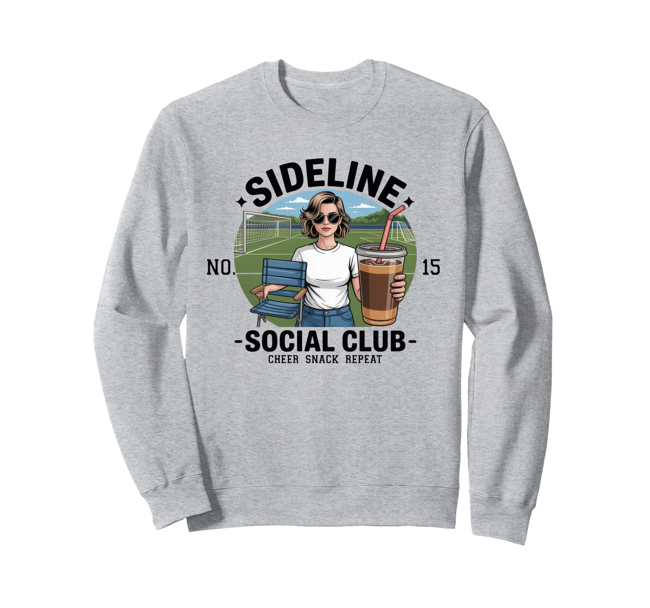 Sideline Social Club Soccer Mom Sweatshirt - Fun Novelty Design Men Women - T-Shirt, Sweatshirt, Hoodie