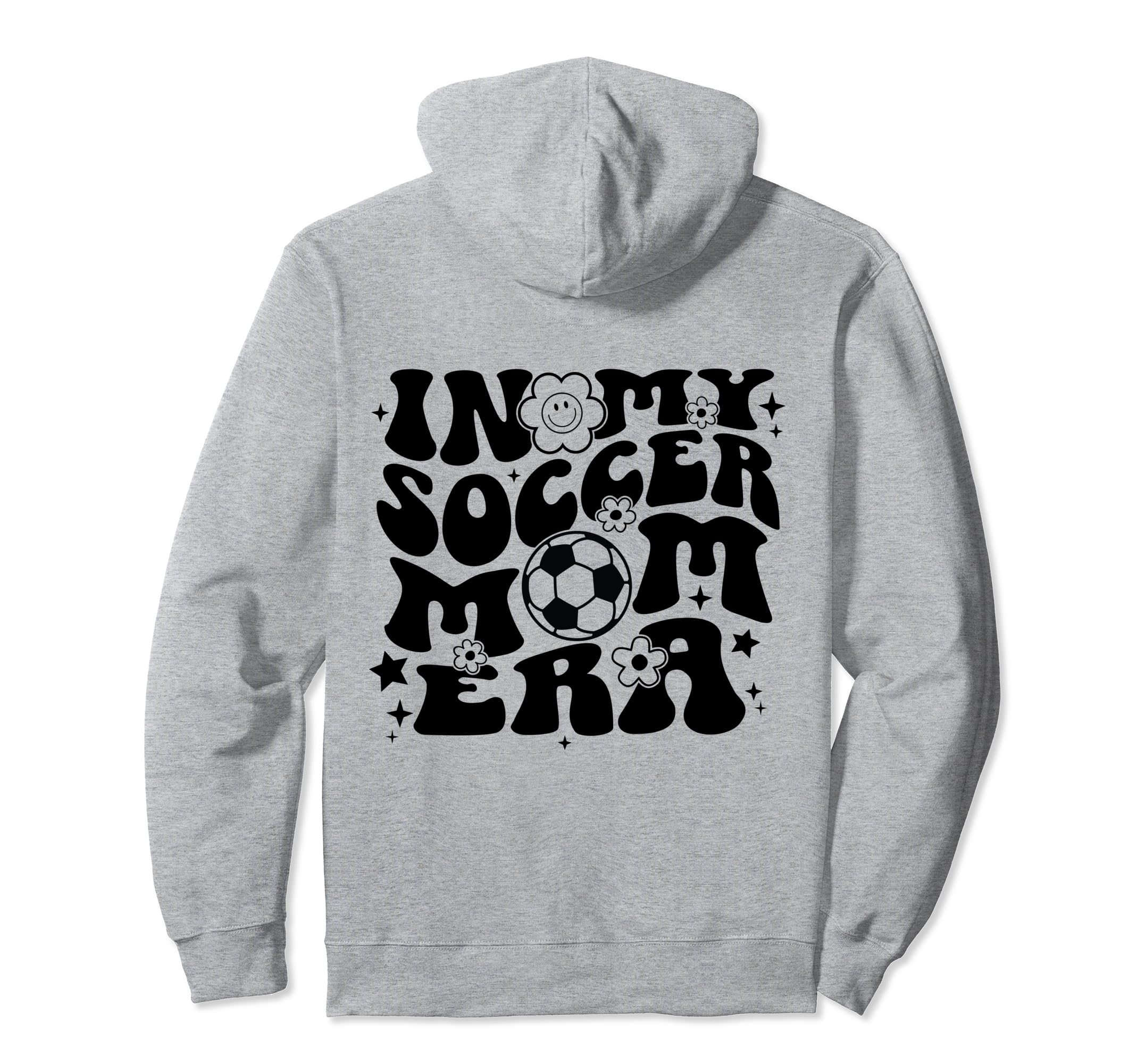 My Soccer Mom Era Back Groovy Sports Hoodie - Unique Graphic for Adults - T-Shirt, Sweatshirt, Hoodie
