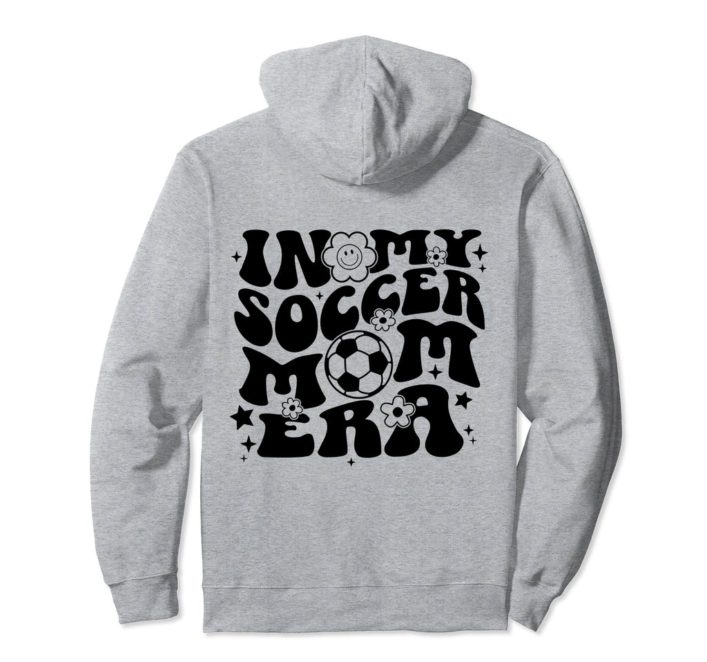 My Soccer Mom Era Back Groovy Sports Hoodie - Unique Graphic for Adults - T-Shirt, Sweatshirt, Hoodie