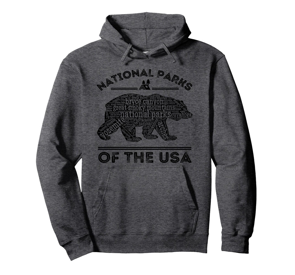 National Parks Bear Hiking Travel Hoodie - Novelty Apparel for Adults - T-Shirt, Sweatshirt, Hoodie