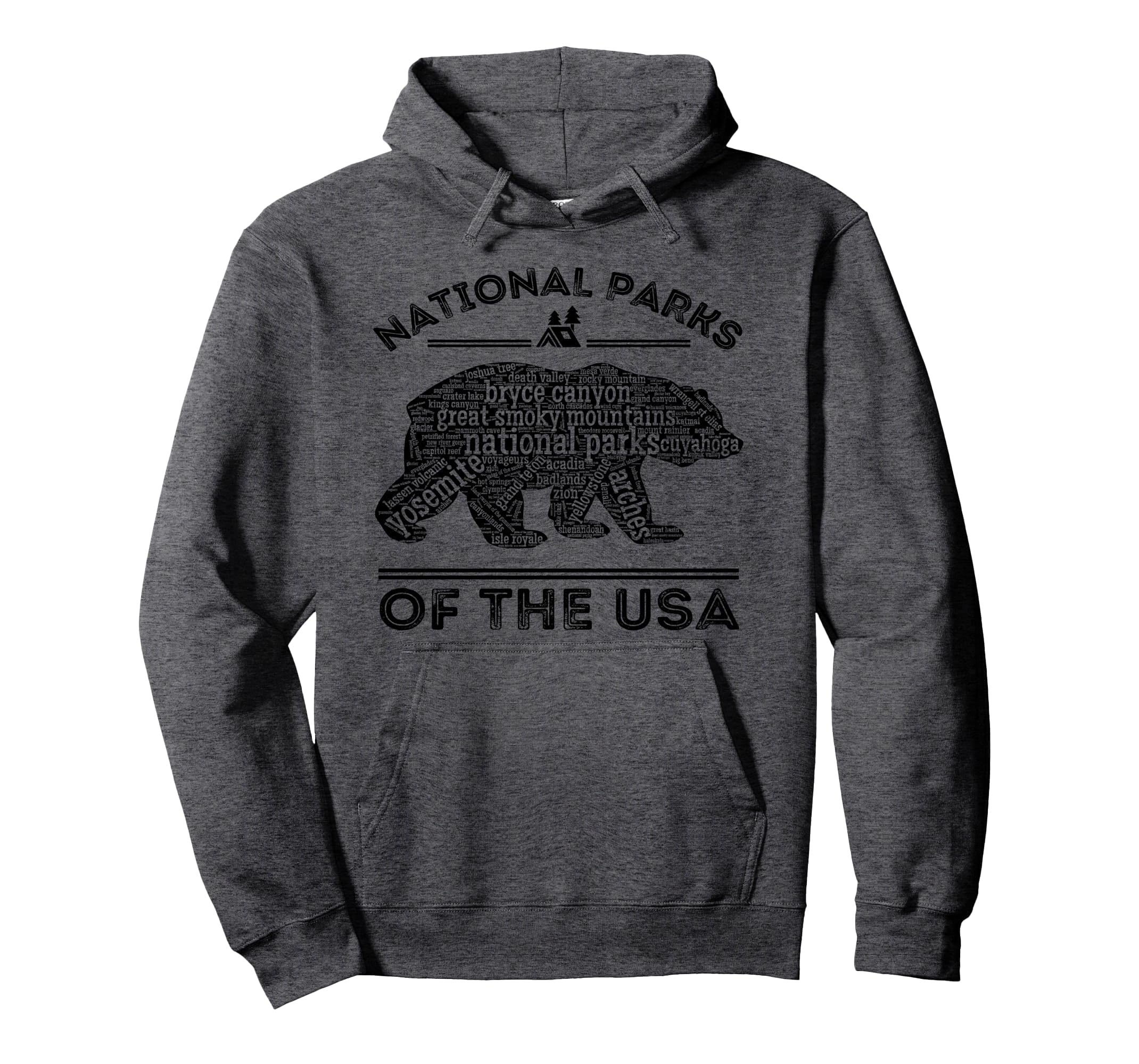 National Parks Bear Hiking Travel Hoodie - Novelty Apparel for Adults - T-Shirt, Sweatshirt, Hoodie
