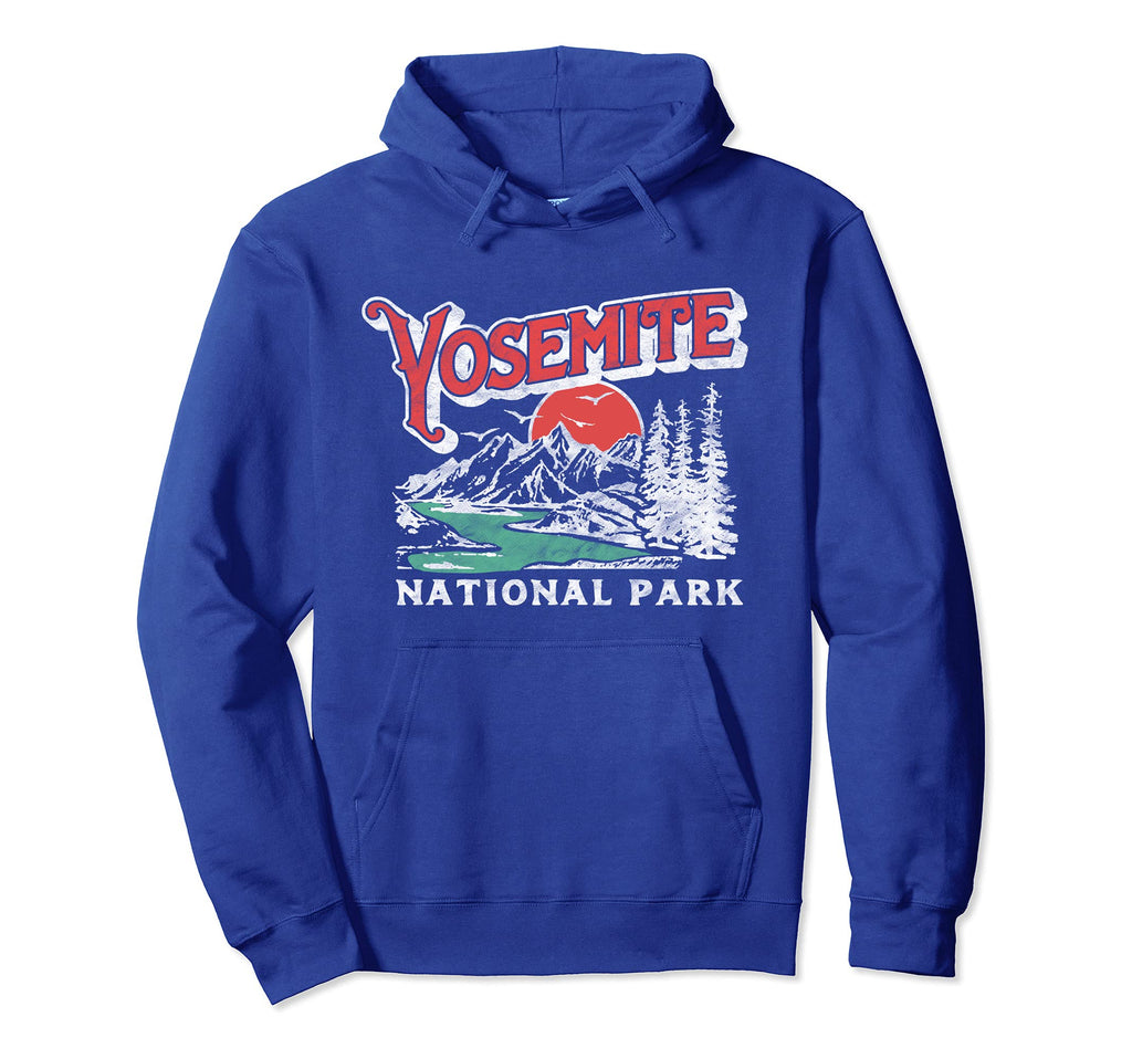 Yosemite National Park 80S Mountains Hoodie - Trendy Graphic Unisex - T-Shirt, Sweatshirt, Hoodie