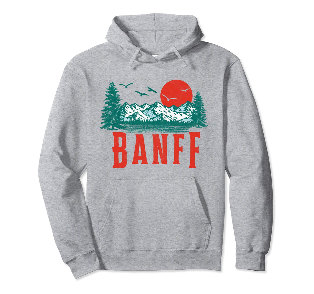 Banff National Park Mountains Scene Hoodie - Fun Novelty Design Men Women - T-Shirt, Sweatshirt, Hoodie