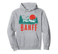 Banff National Park Mountains Scene Hoodie - Fun Novelty Design Men Women - T-Shirt, Sweatshirt, Hoodie