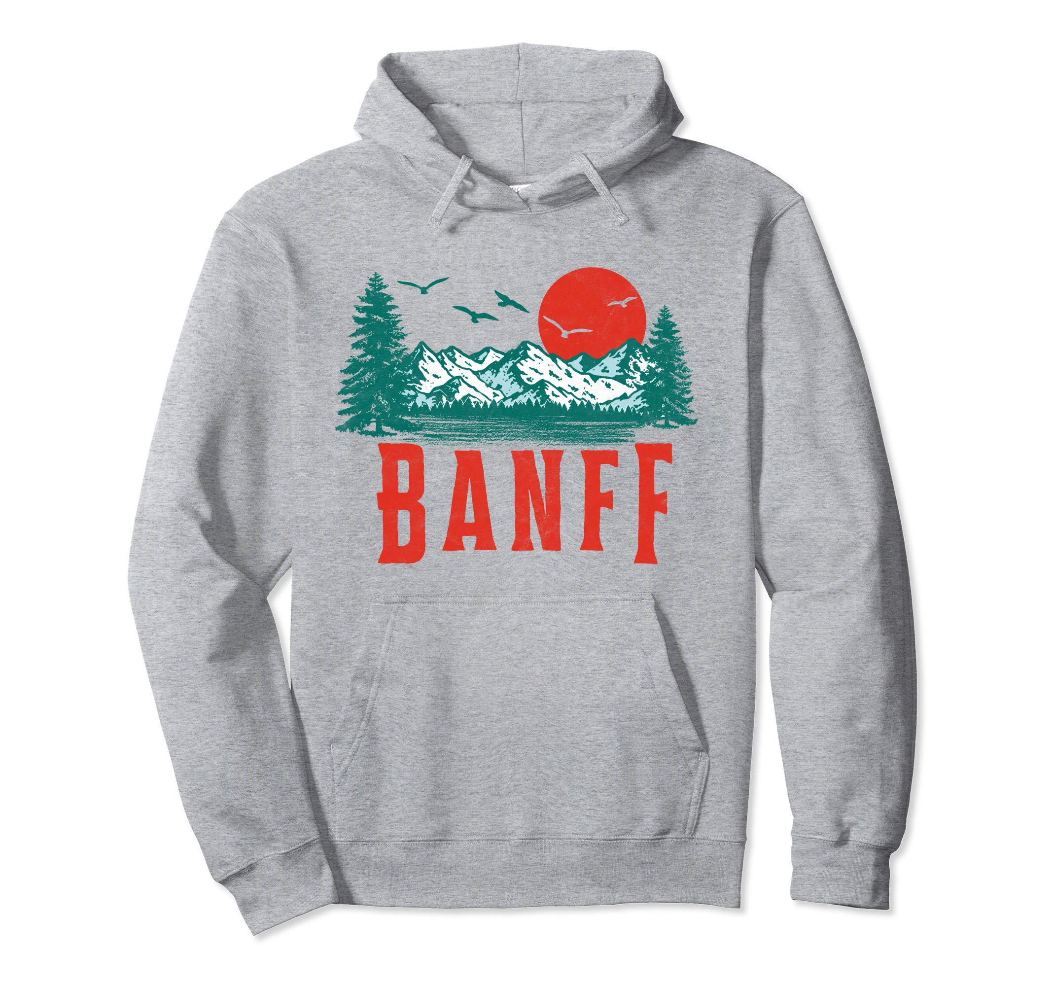 Banff National Park Mountains Scene Hoodie - Fun Novelty Design Men Women - T-Shirt, Sweatshirt, Hoodie