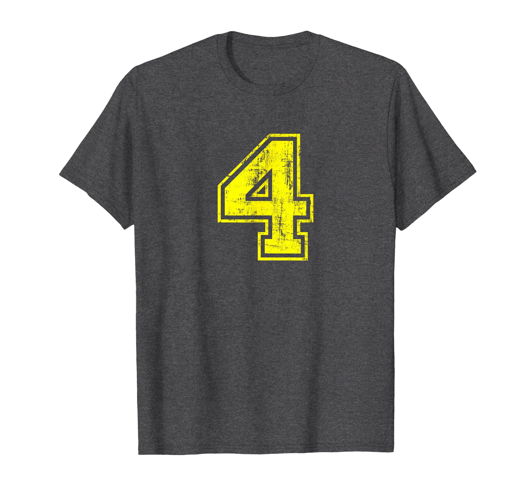 Number 4 Four Varsity Distressed T-Shirt - Casual Everyday Wear Men Women - T-Shirt, Sweatshirt, Hoodie