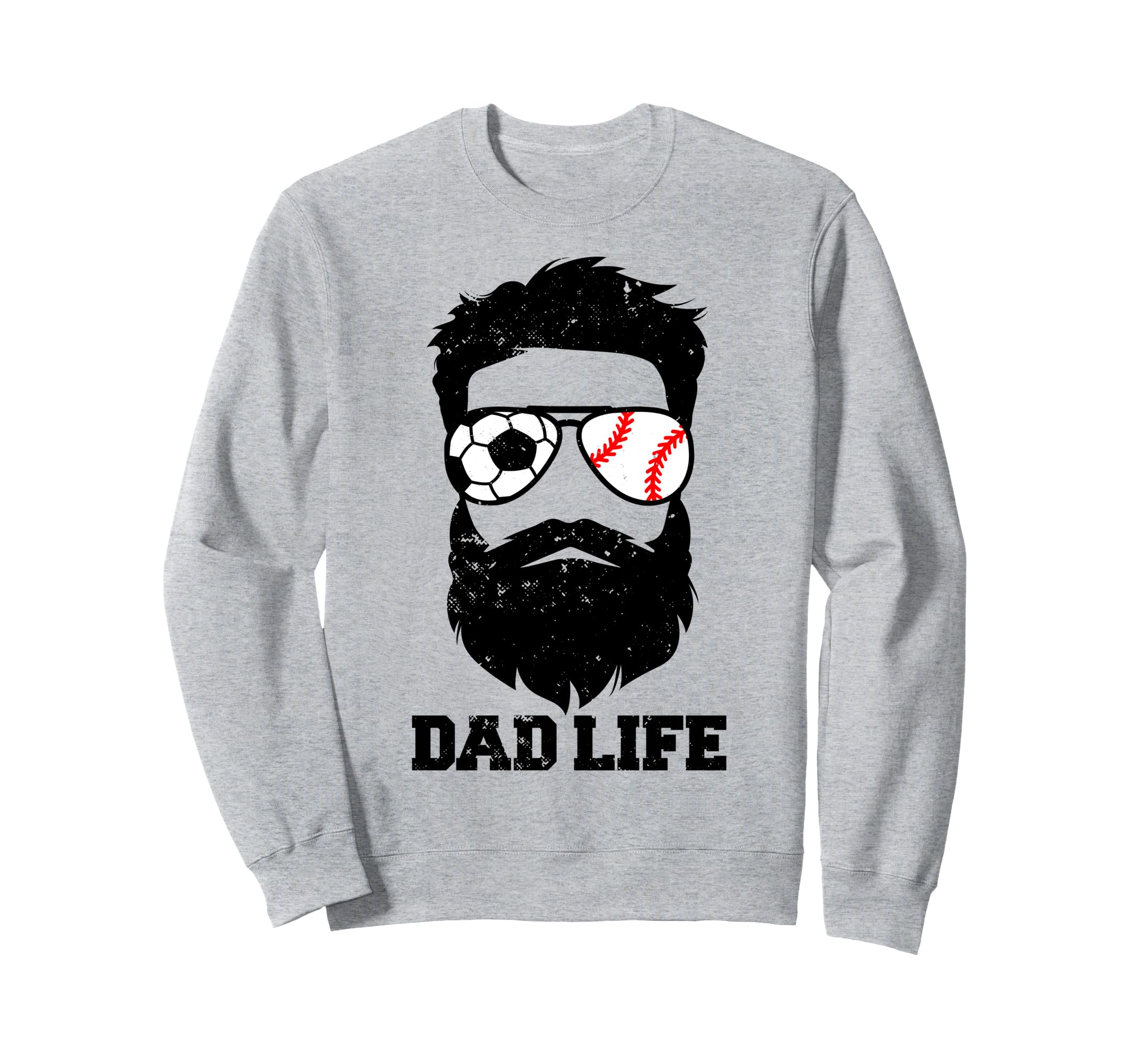 Soccer Baseball Dad Messy Hair Sweatshirt - Fun Novelty Design Men Women - T-Shirt, Sweatshirt, Hoodie
