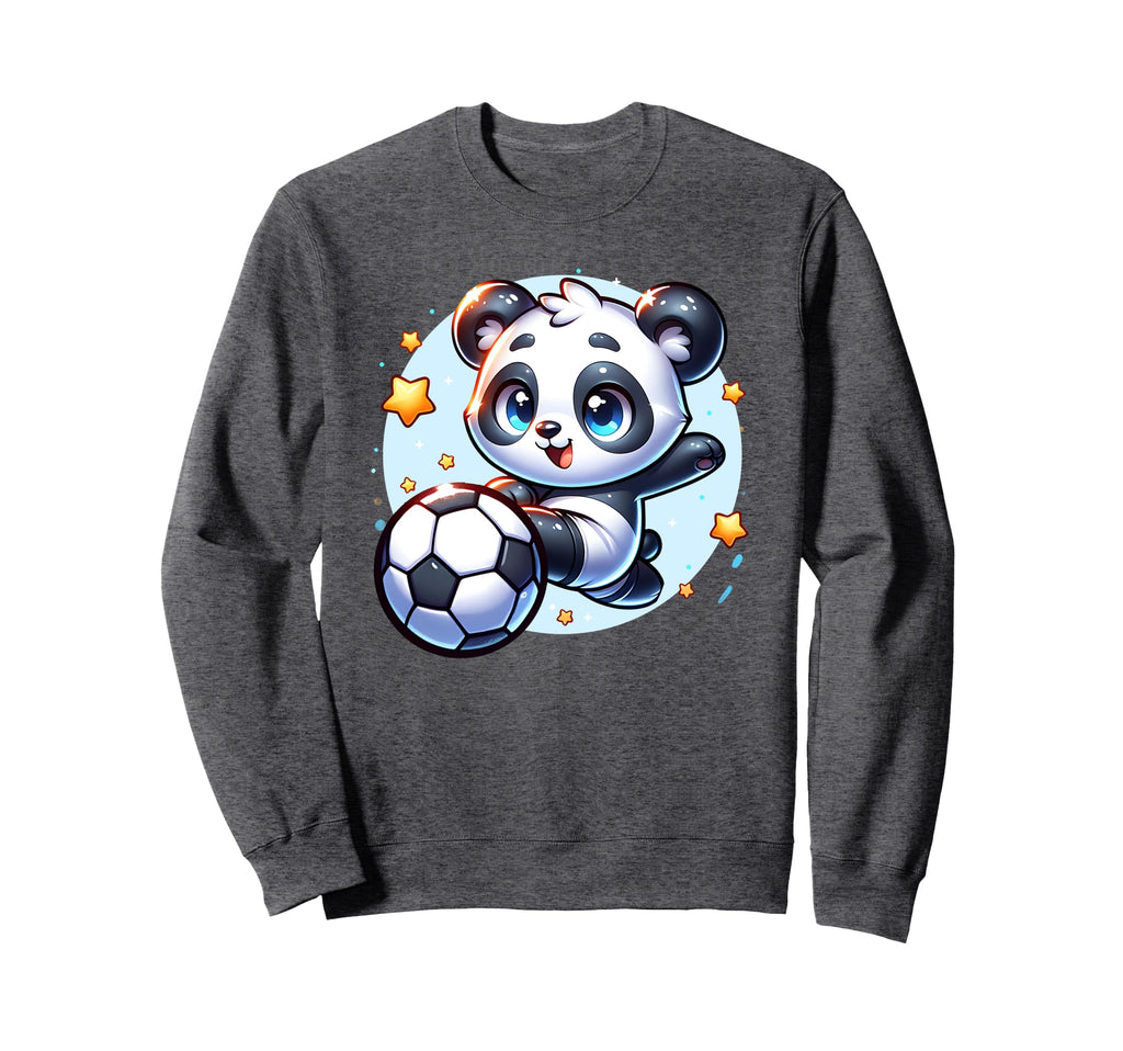 Panda Soccer Player Kicking Soccer Sweatshirt - Graphic Print Men Women - T-Shirt, Sweatshirt, Hoodie