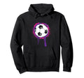 Fun Soccer Ball Purple Graffiti Hoodie - Aesthetic Graphic for Adults - T-Shirt, Sweatshirt, Hoodie