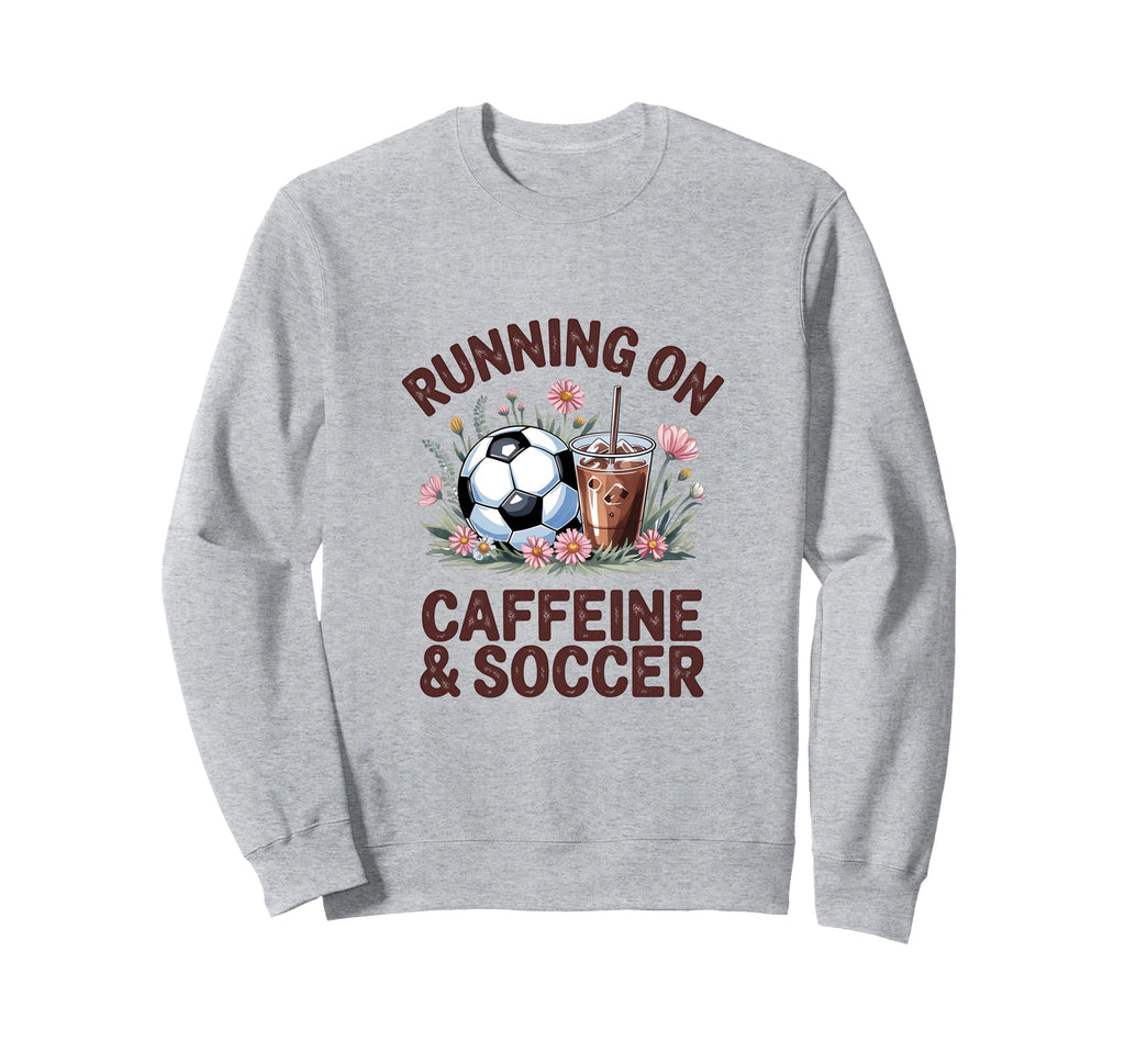 Running Caffeine Soccer Mom Sweatshirt - Custom Art Print for Adults - T-Shirt, Sweatshirt, Hoodie