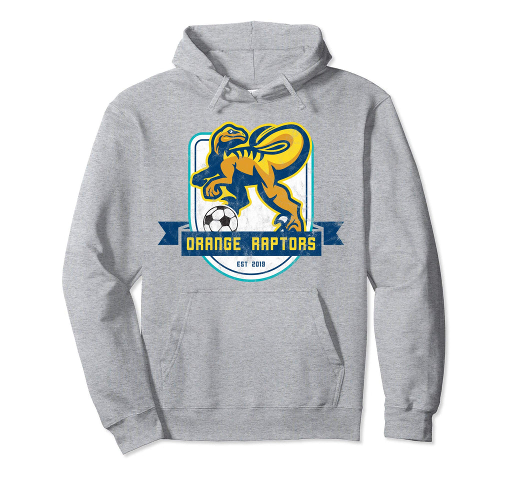 Orange Raptors Soccer Est 2019 Distressed Hoodie - Trendy Graphic Unisex - T-Shirt, Sweatshirt, Hoodie