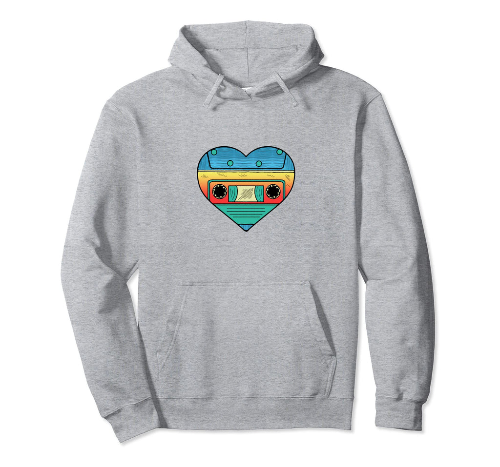 Cassette Tape Heart 80S Music Lovers Hoodie - Fun Novelty Design for Adults - T-Shirt, Sweatshirt, Hoodie