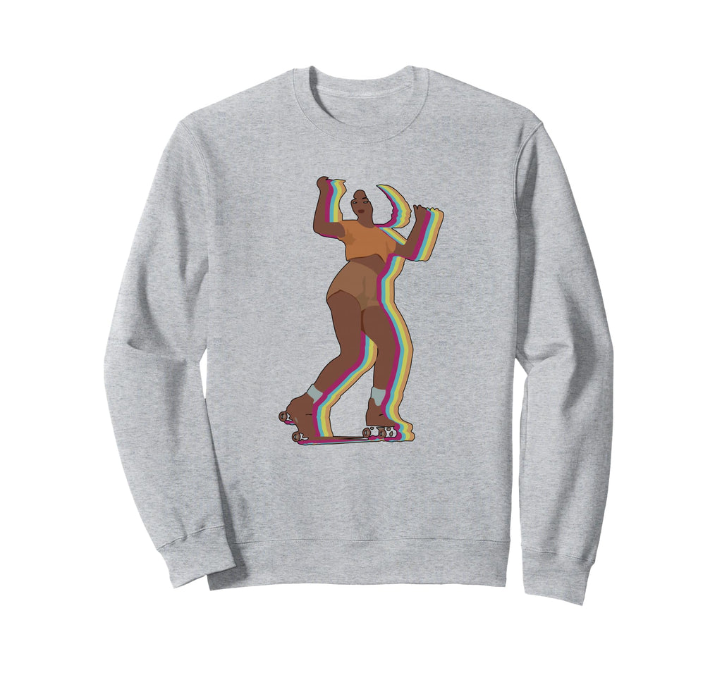 Womens 70S 80S Roller Skating Afro Sweatshirt - Unique Graphic for Adults - T-Shirt, Sweatshirt, Hoodie