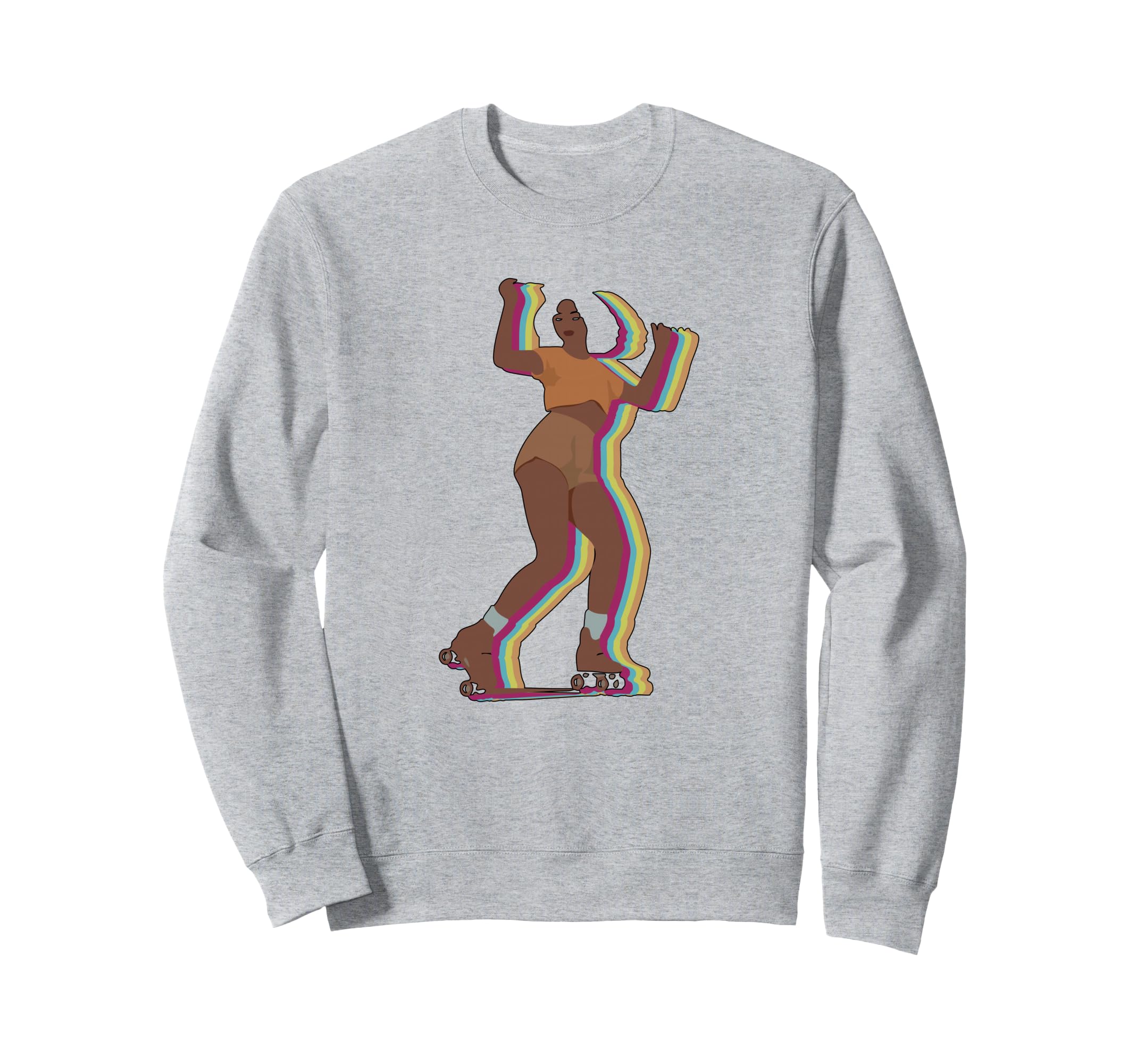 Womens 70S 80S Roller Skating Afro Sweatshirt - Unique Graphic for Adults - T-Shirt, Sweatshirt, Hoodie