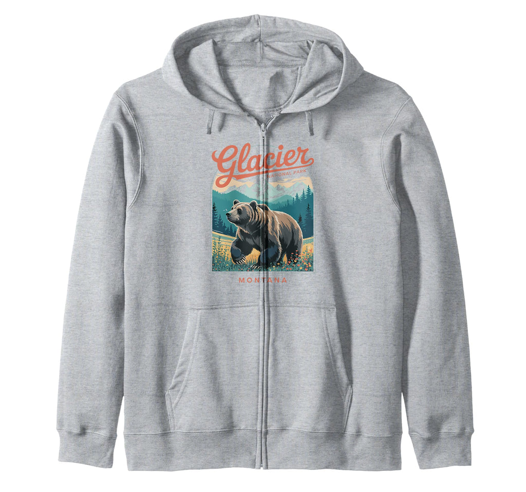 Glacier National Park Montana Usa Hoodie - Minimalist Print Men Women - T-Shirt, Sweatshirt, Hoodie