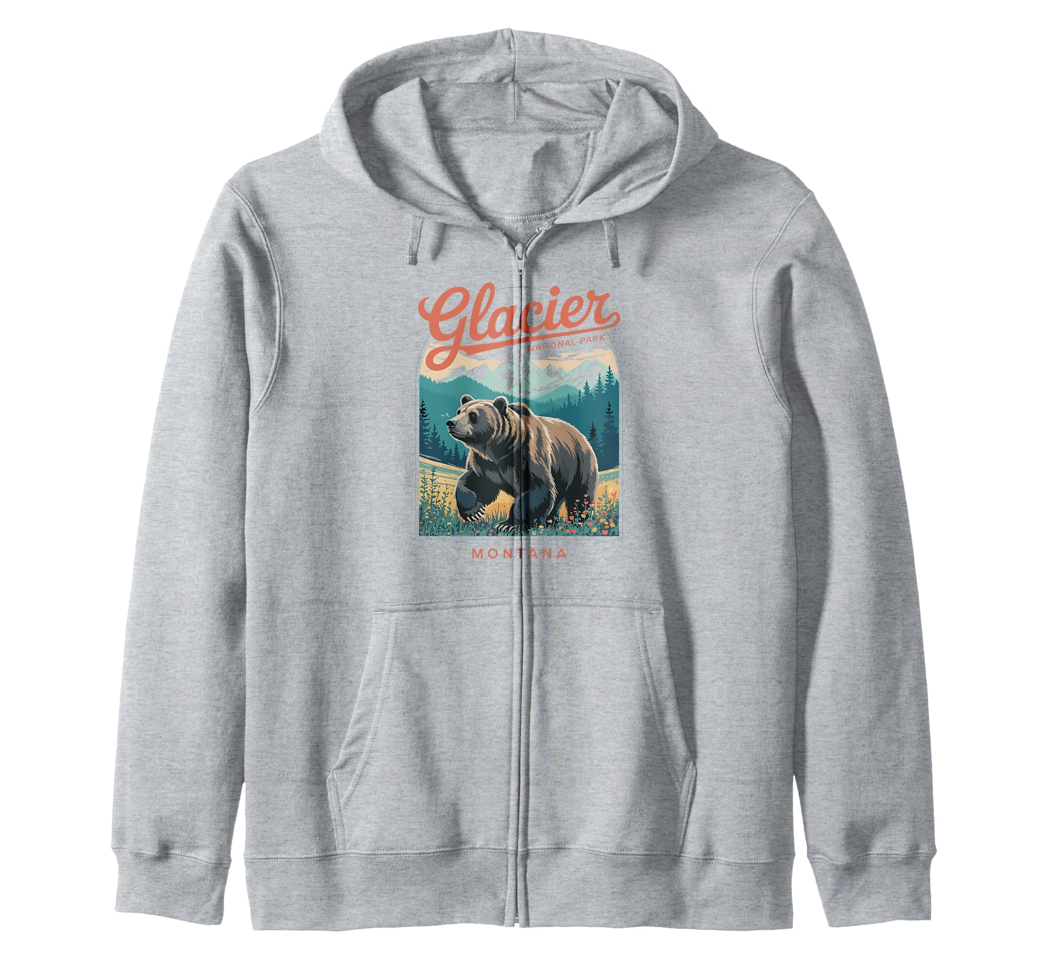 Glacier National Park Montana Usa Hoodie - Minimalist Print Men Women - T-Shirt, Sweatshirt, Hoodie