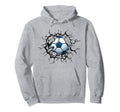 Soccer Ball Cracked Wall Soccer Fan Hoodie - Streetwear Style for Adults - T-Shirt, Sweatshirt, Hoodie